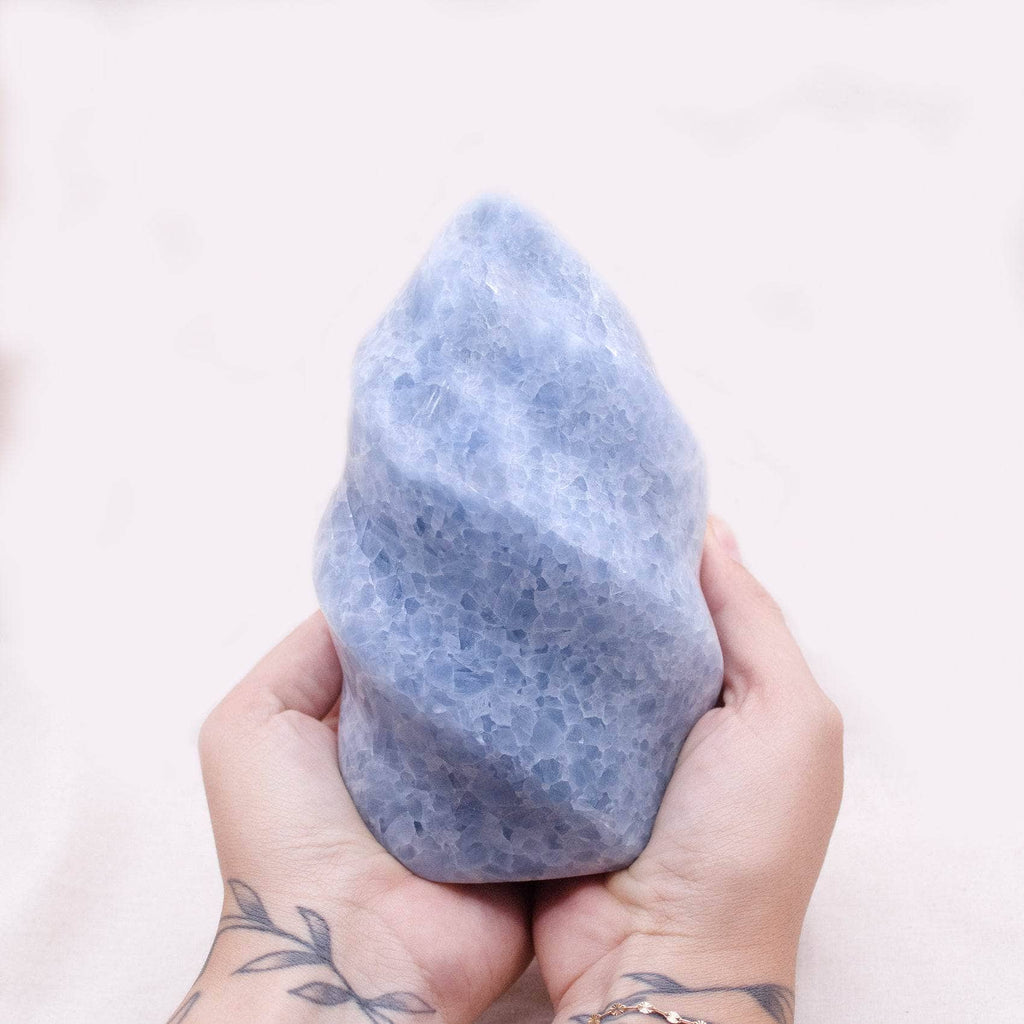 Blue Calcite Crystals Flame