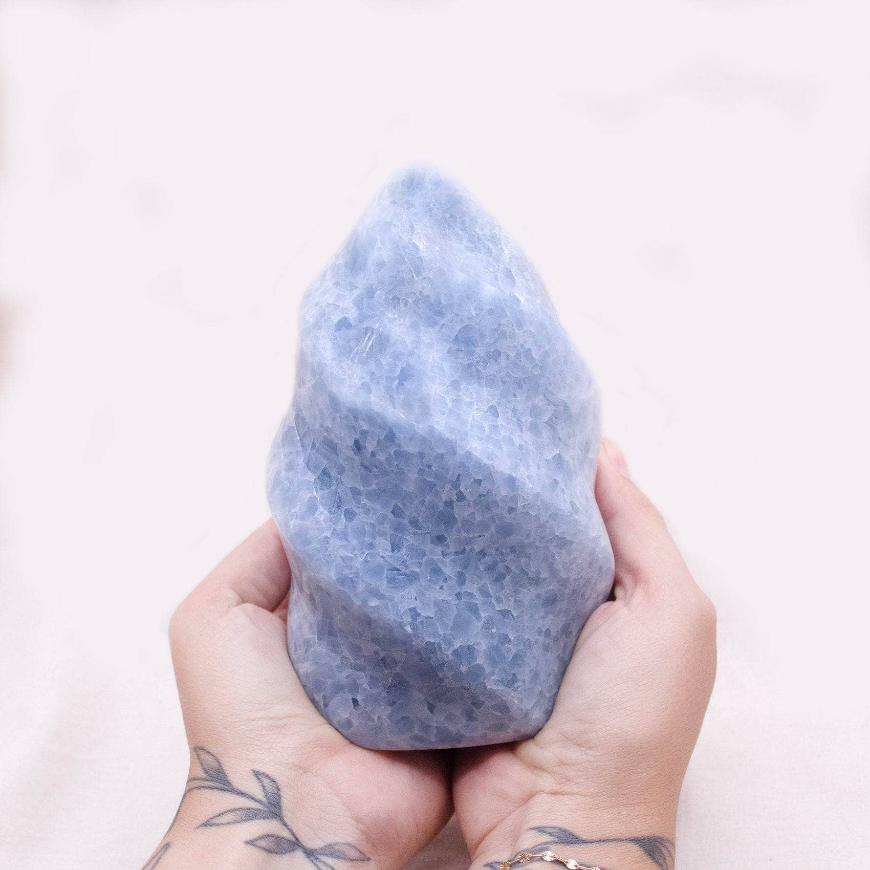 Blue Calcite Crystals Flame