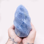 Blue Calcite Crystals Flame