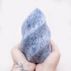 Blue Calcite Crystals Flame