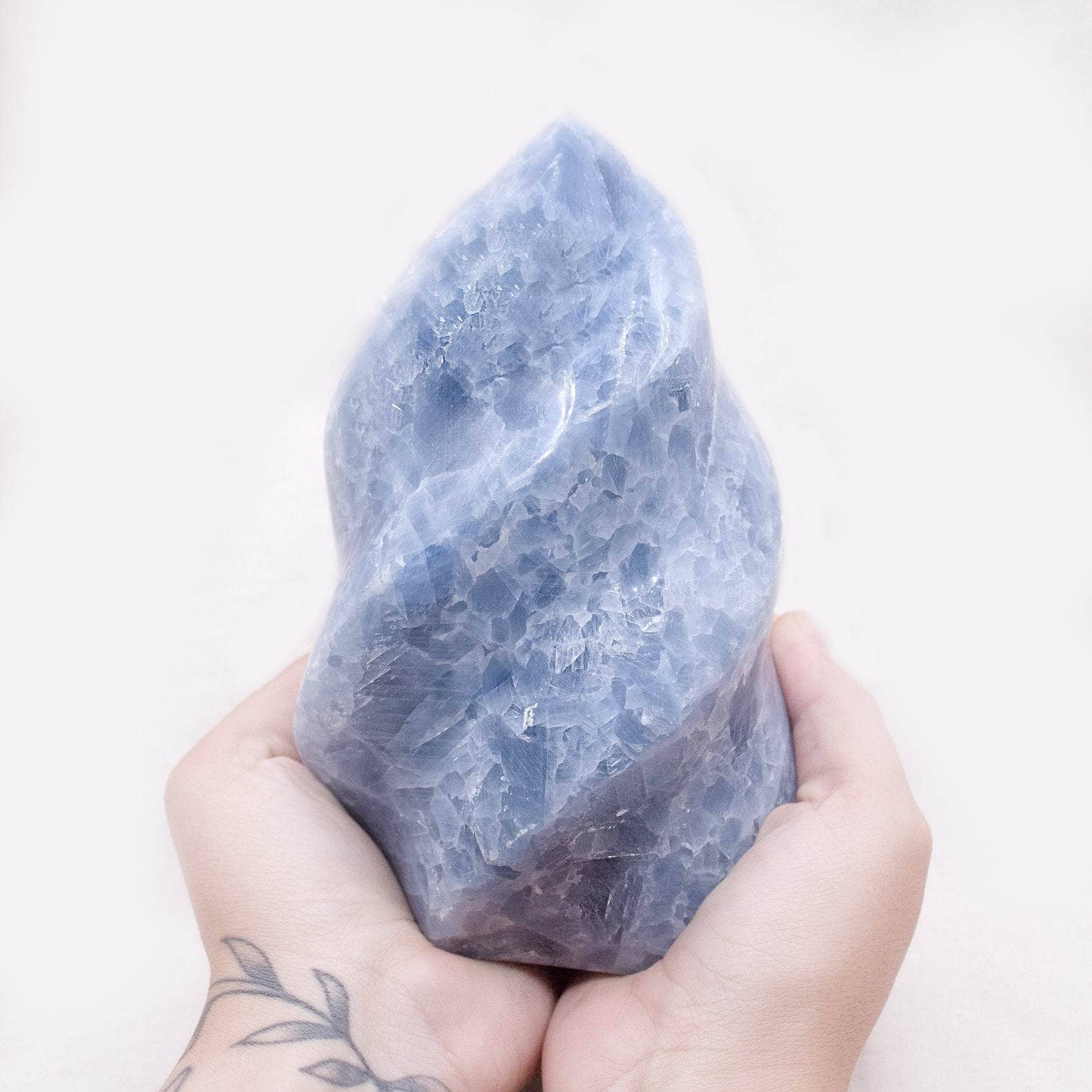 Blue Calcite Crystals Flame