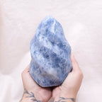 Blue Calcite Crystals Flame