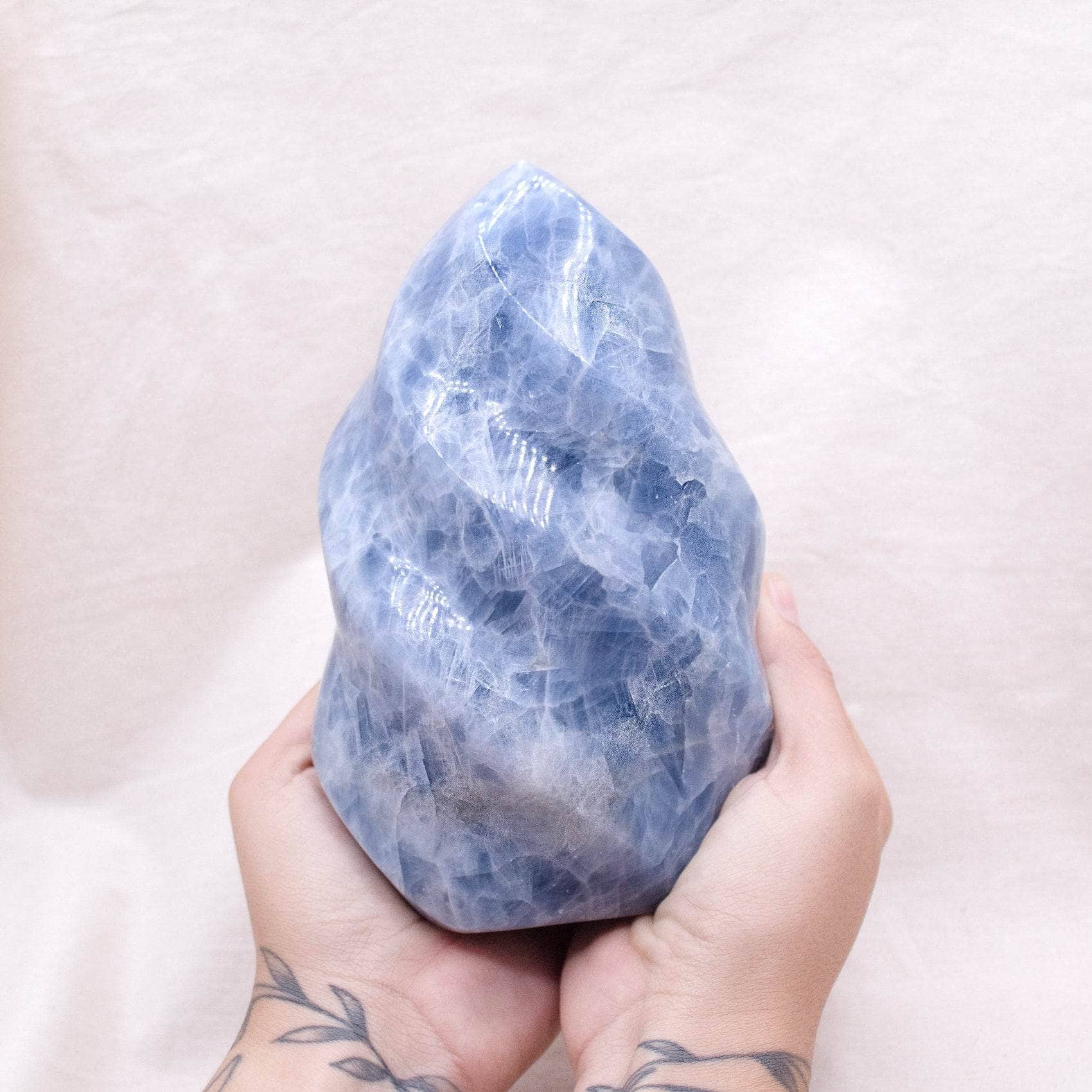 Blue Calcite Crystals Flame