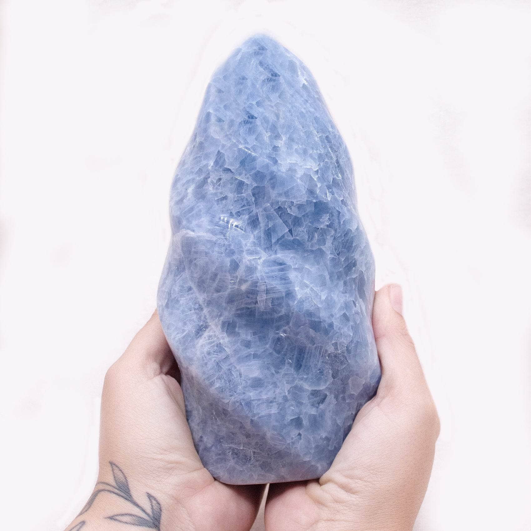 Blue Calcite Crystals Flame