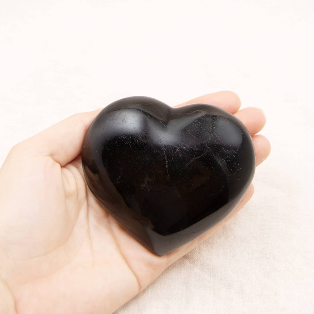 Black Tourmaline Heart - 1 of a Kind - AAA Premium Quality