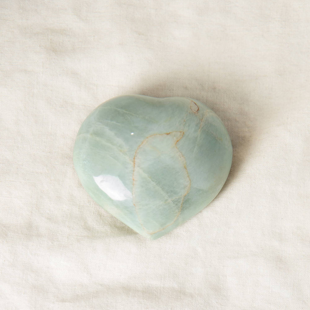 Rare Green Moonstone Heart - 1 of a Kind