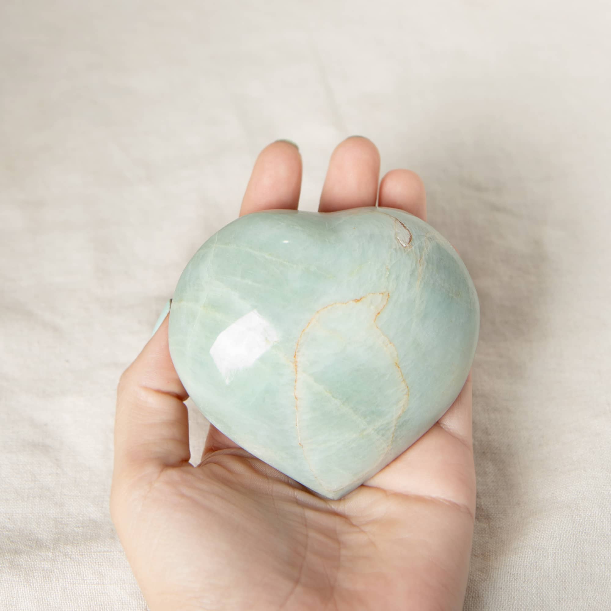 Rare Green Moonstone Heart - 1 of a Kind