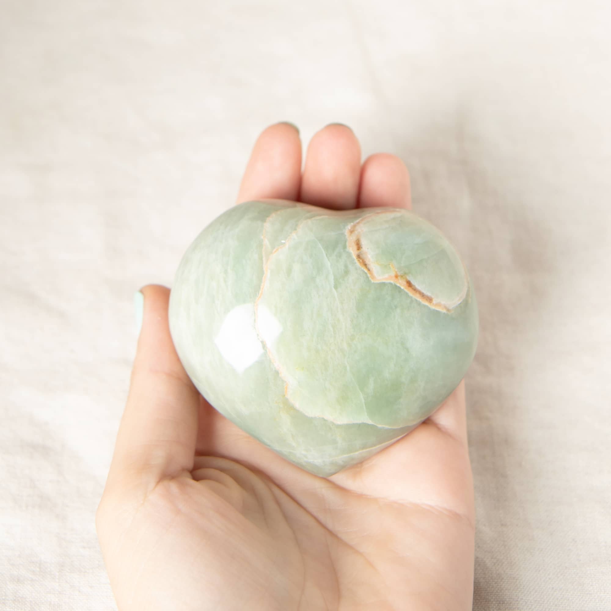 Rare Green Moonstone Heart - 1 of a Kind