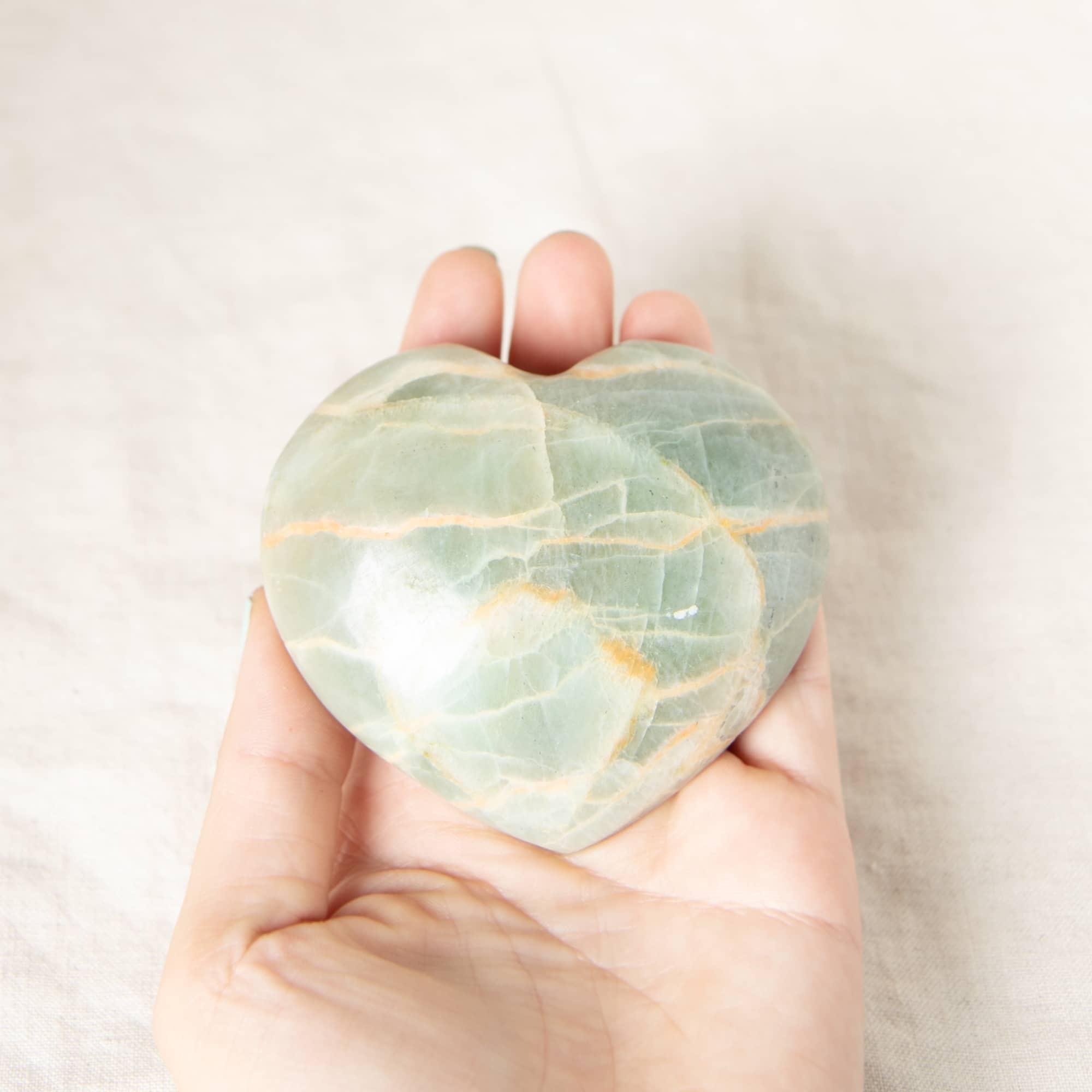 Rare Green Moonstone Heart - 1 of a Kind