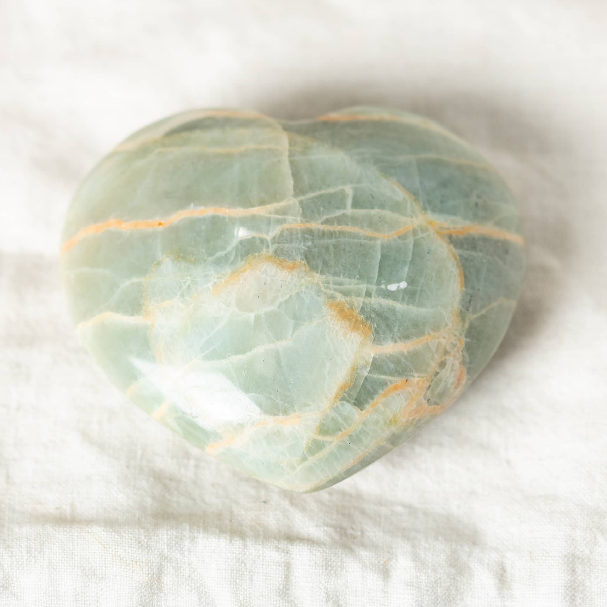 Rare Green Moonstone Heart - 1 of a Kind