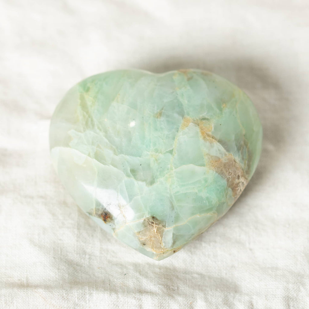 Rare Green Moonstone Heart - 1 of a Kind