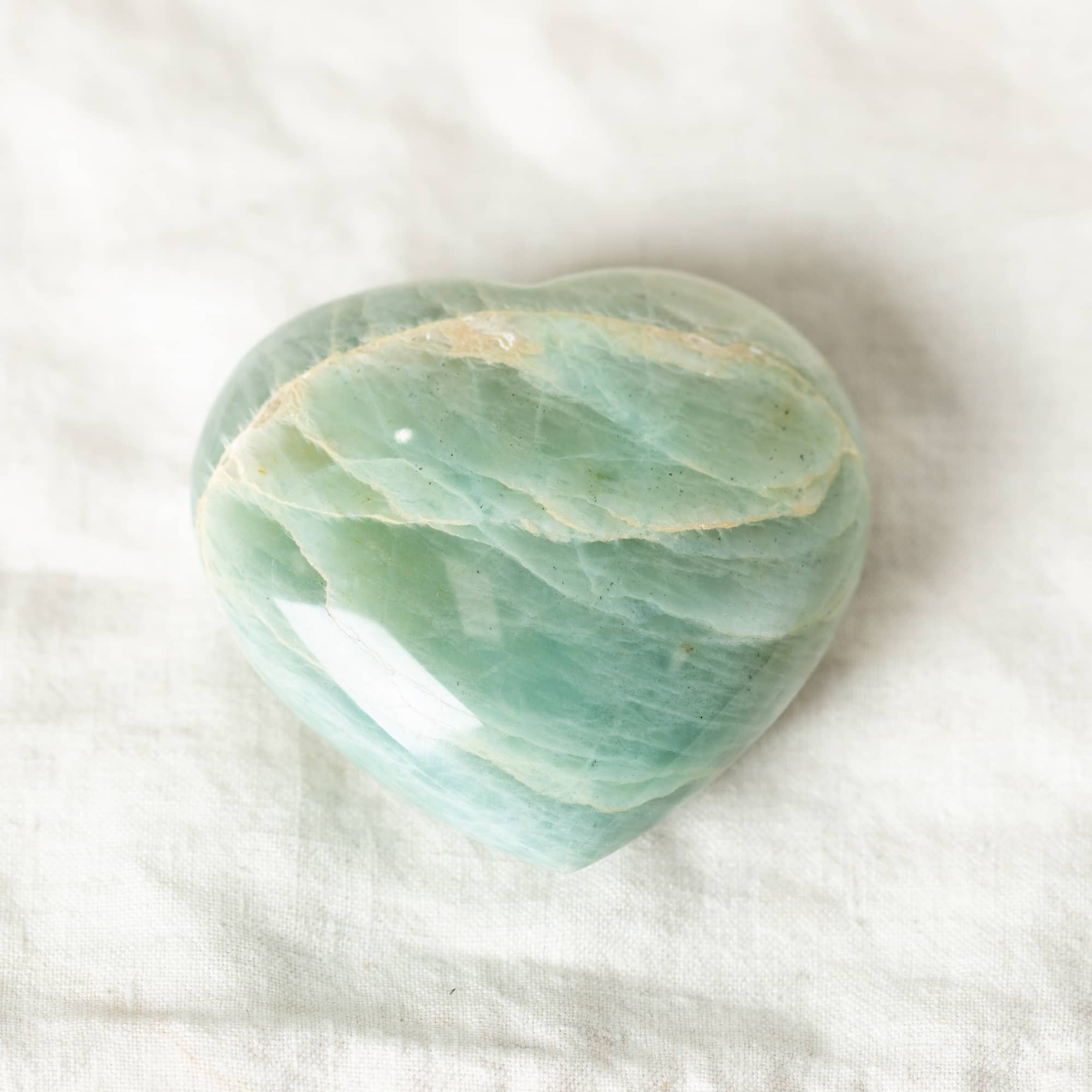 Rare Green Moonstone Heart - 1 of a Kind