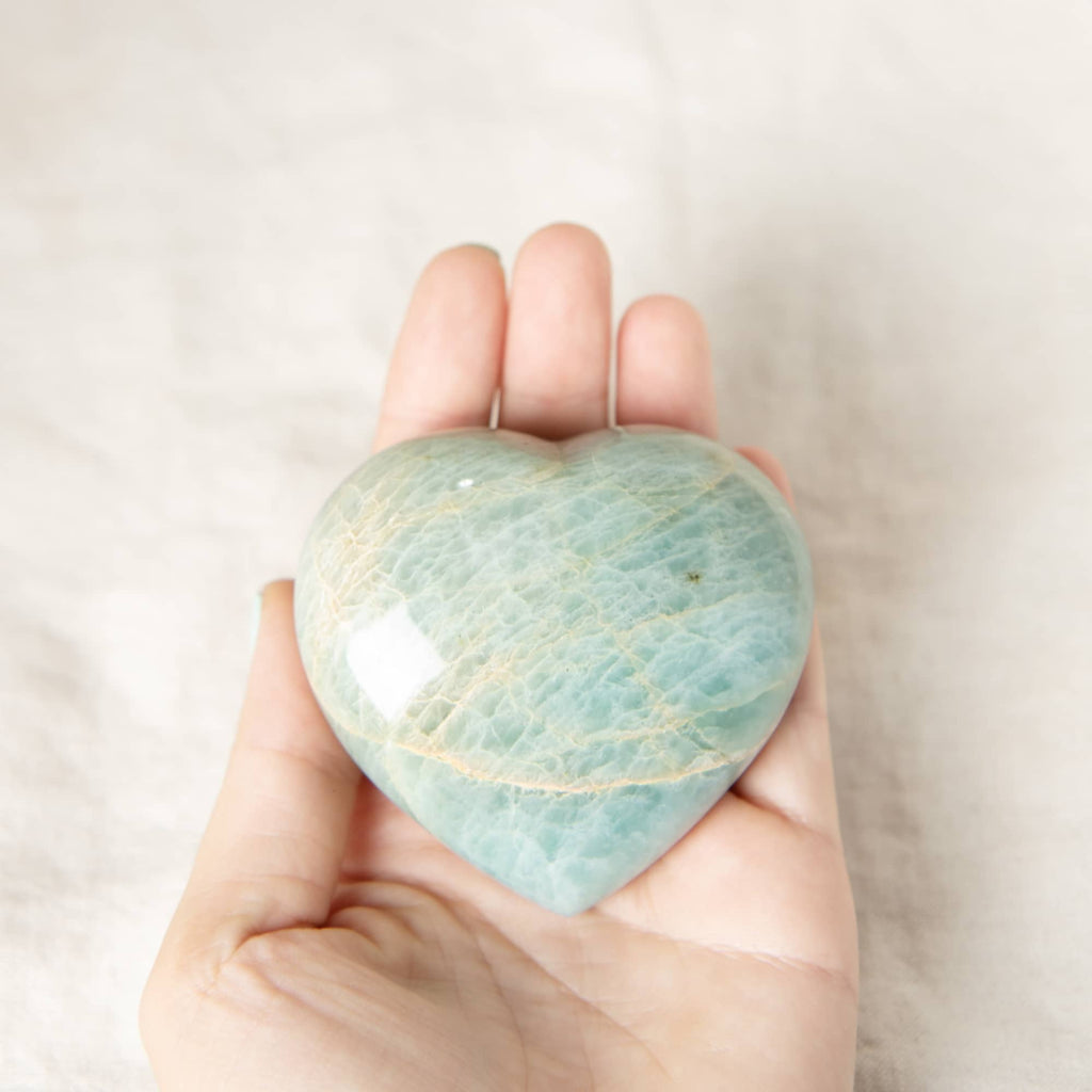Rare Green Moonstone Heart - 1 of a Kind