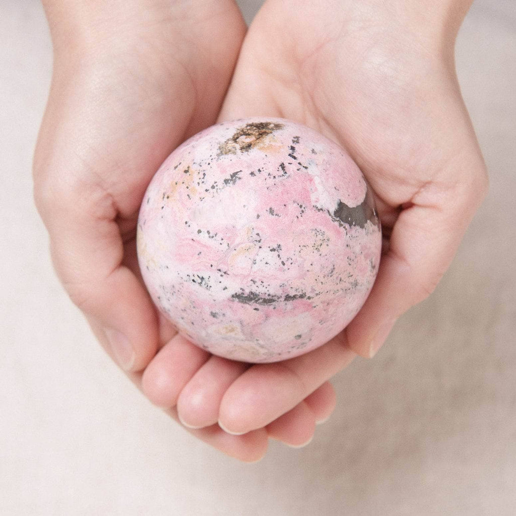 Peruvian Rhodonite Sphere with Tripod