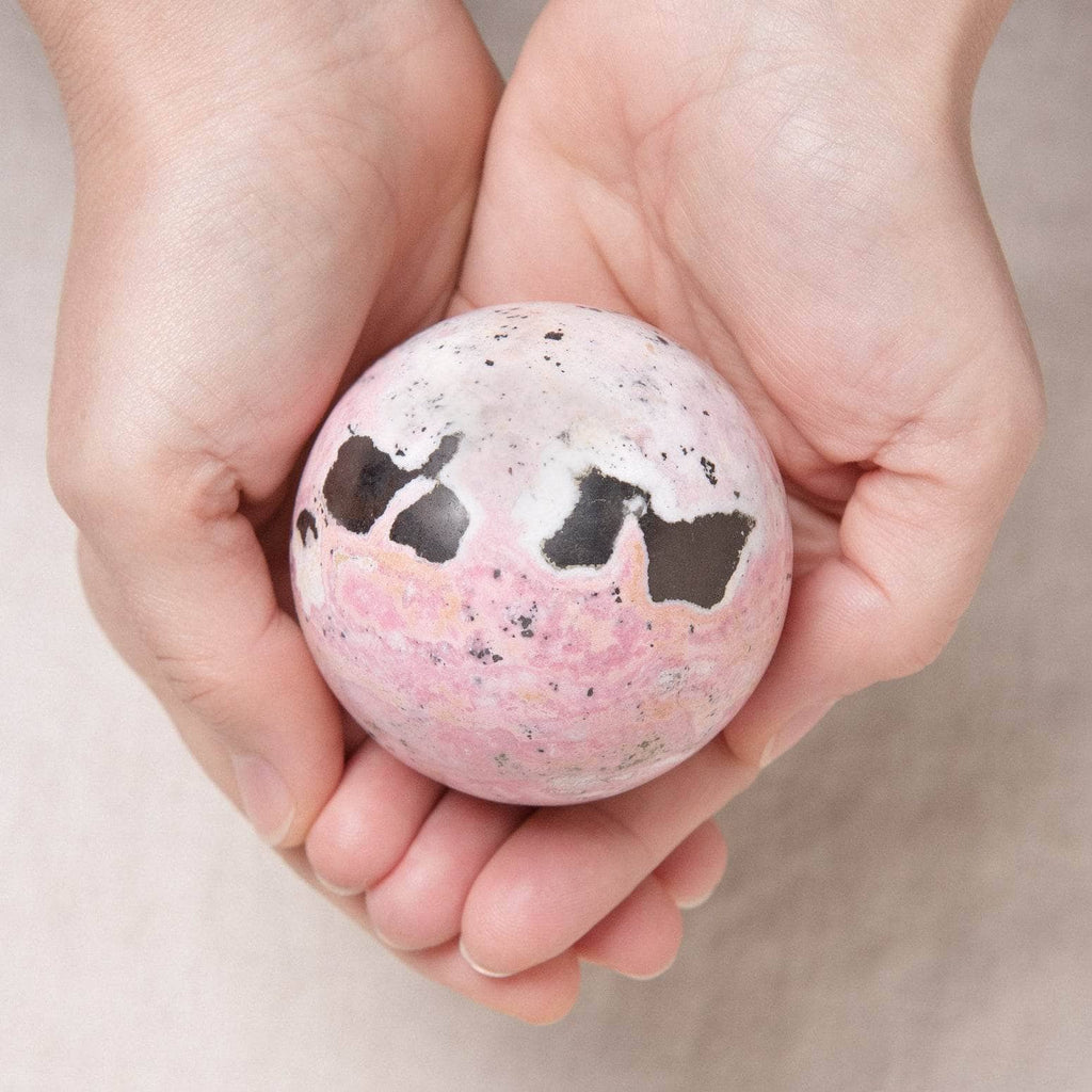 Peruvian Rhodonite Sphere with Tripod