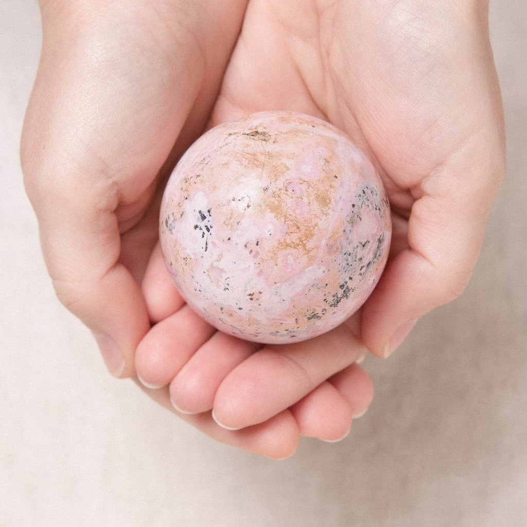 Peruvian Rhodonite Sphere with Tripod