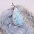 Larimar Teardrop Silver Pendant Necklace