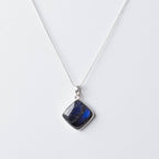 Labradorite Diamond Pendant Necklace - 1 of a Kind