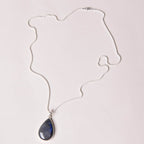 Genuine Labradorite Teardrop Pendant Necklace