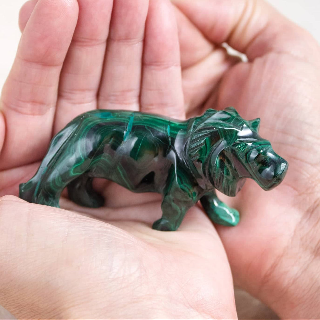 Malachite Lion - Hand Carved - 1 of a Kind
