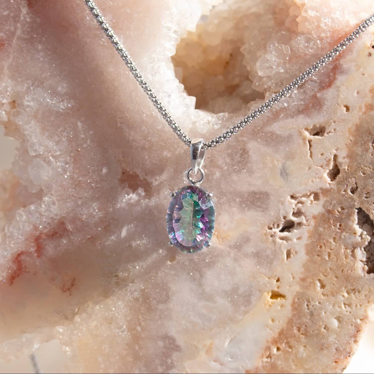 Mystic Topaz Oval Pendant