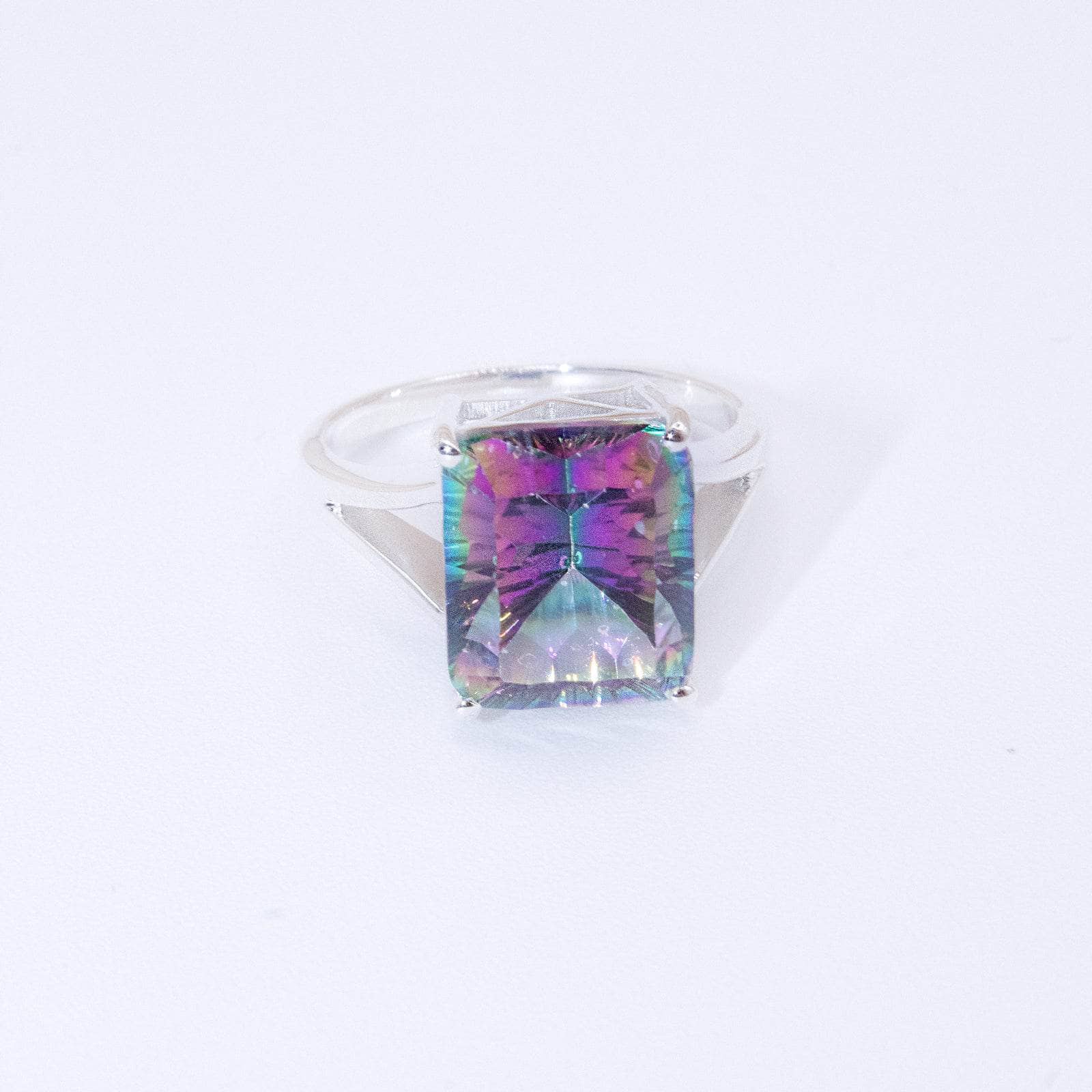 Mystic Topaz Emerald Cut Ring