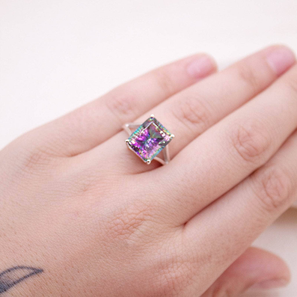 Mystic Topaz Emerald Cut Ring
