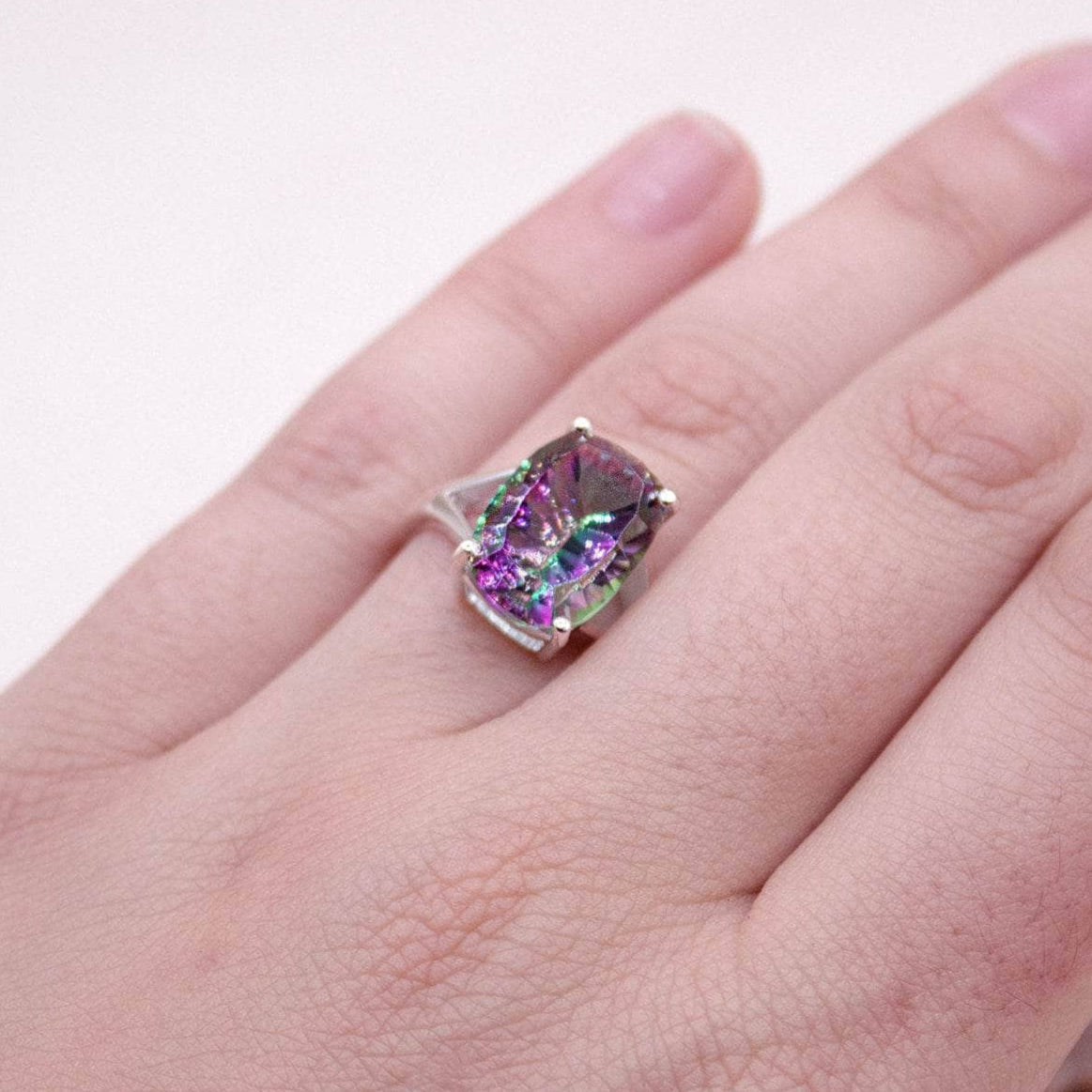 Mystic Topaz Cushion Cut Ring