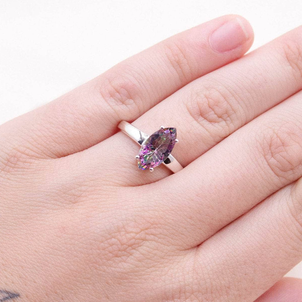 Mystic Topaz Diamond Cut Ring