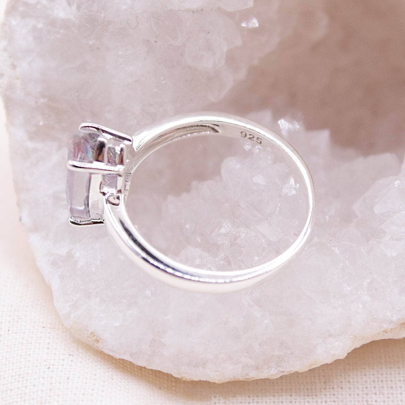 Mystic Topaz Diamond Cut Ring