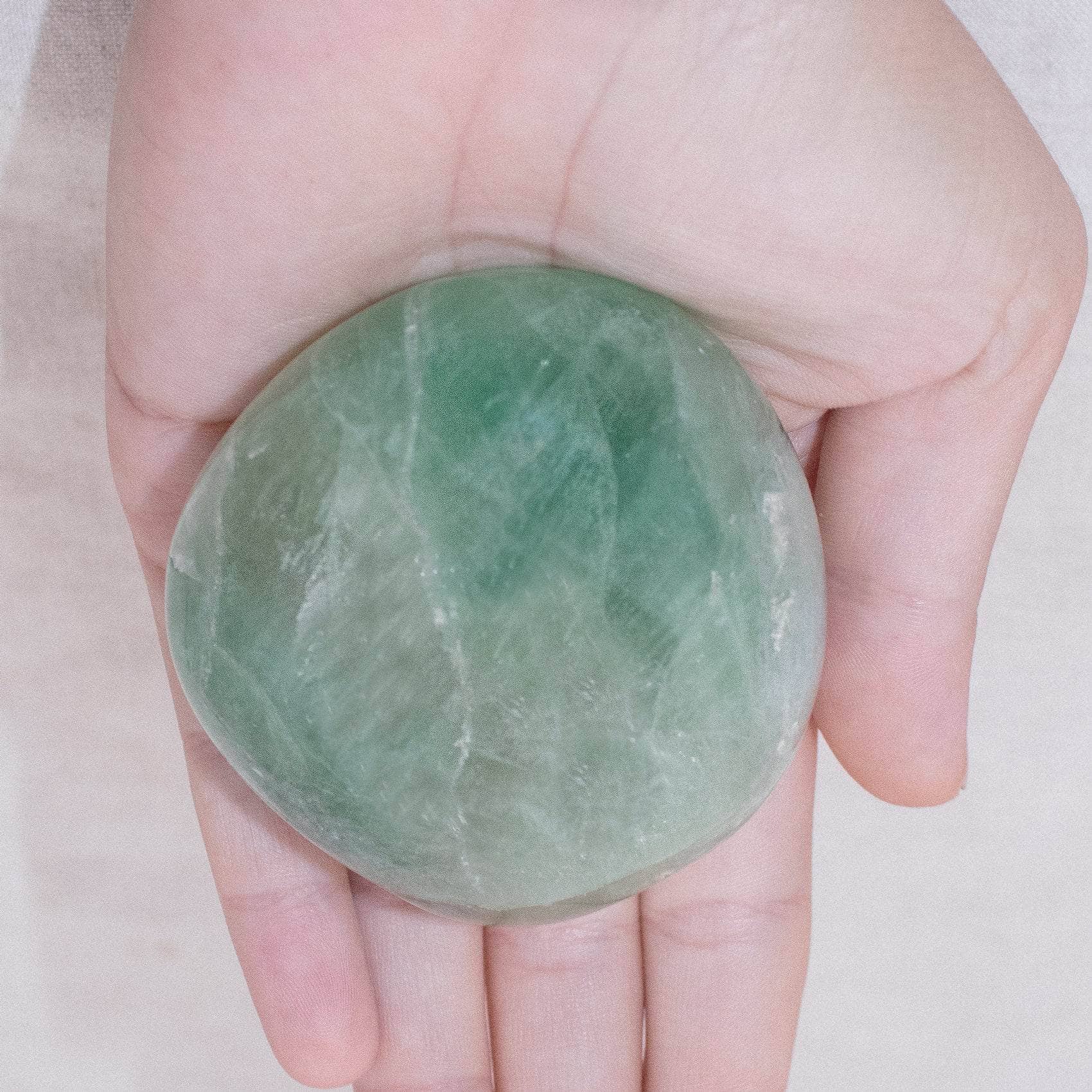 Green Fluorite Palm Stone