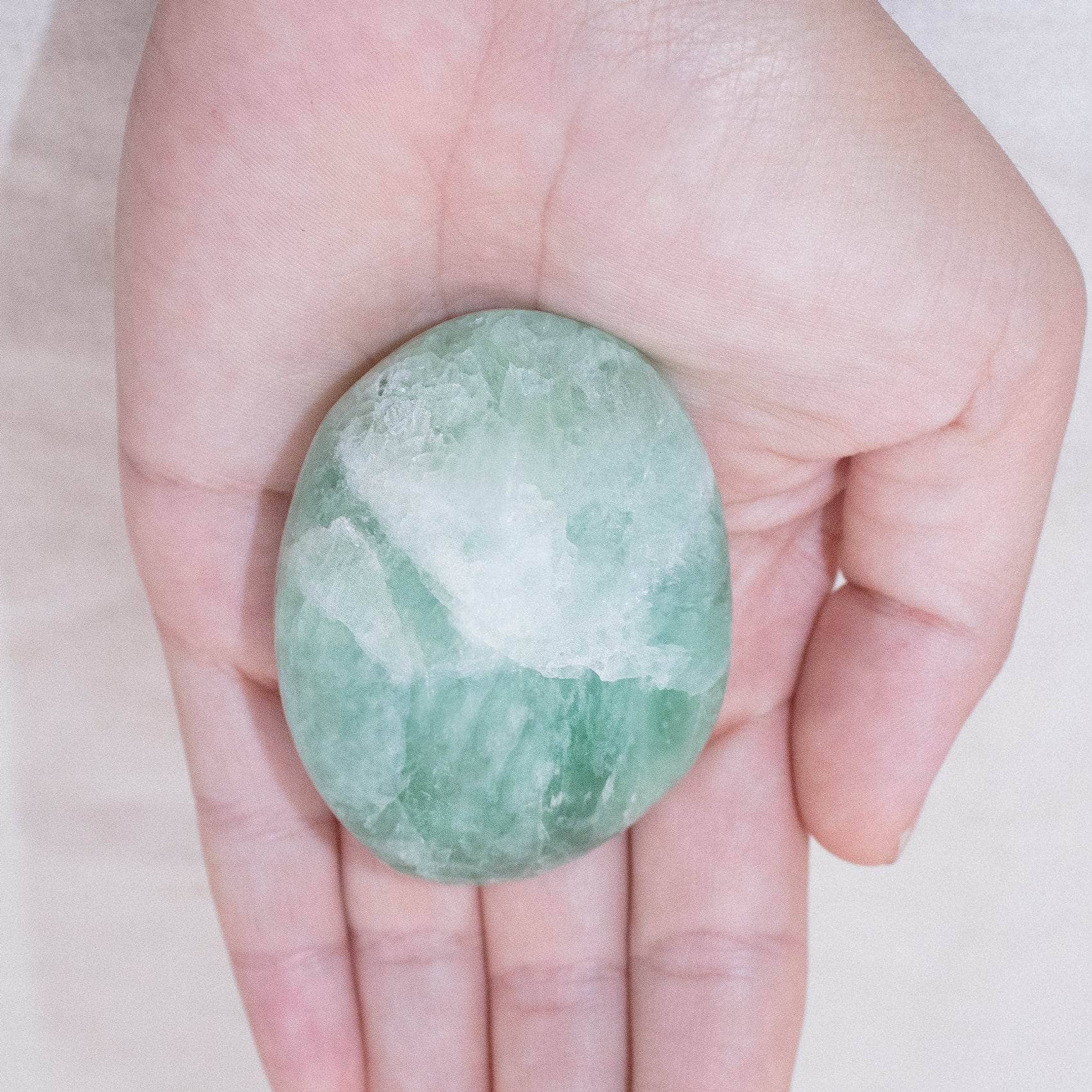 Green Fluorite Palm Stone