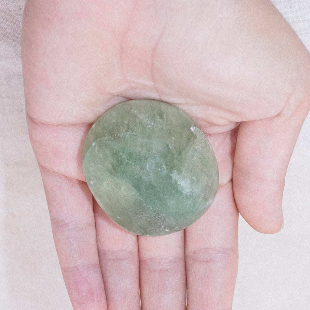 Green Fluorite Palm Stone