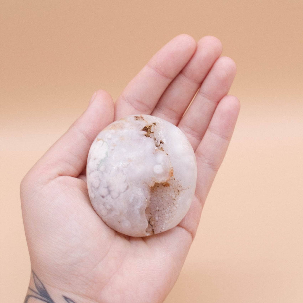 Flower Agate Palm Stone