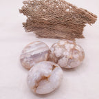 Flower Agate Palm Stone