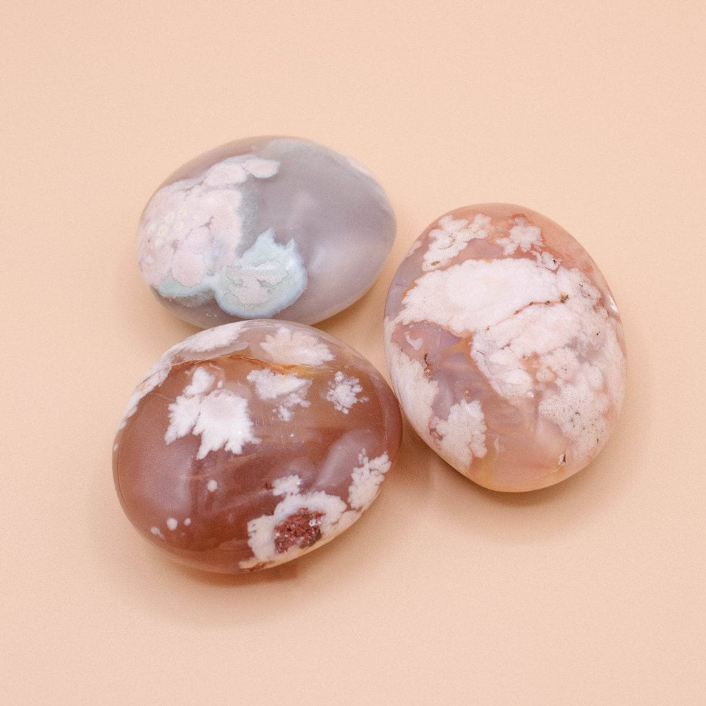 Flower Agate Palm Stone