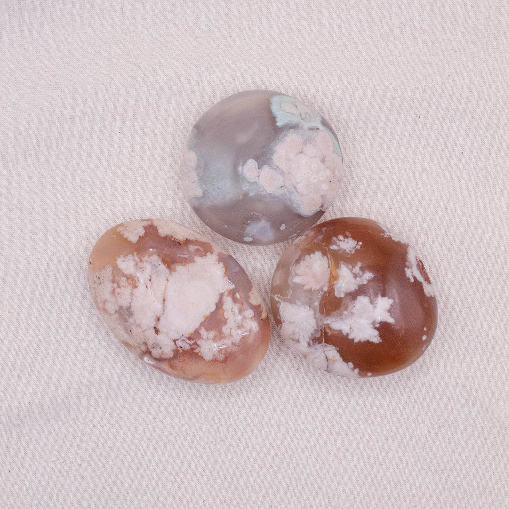 Flower Agate Palm Stone