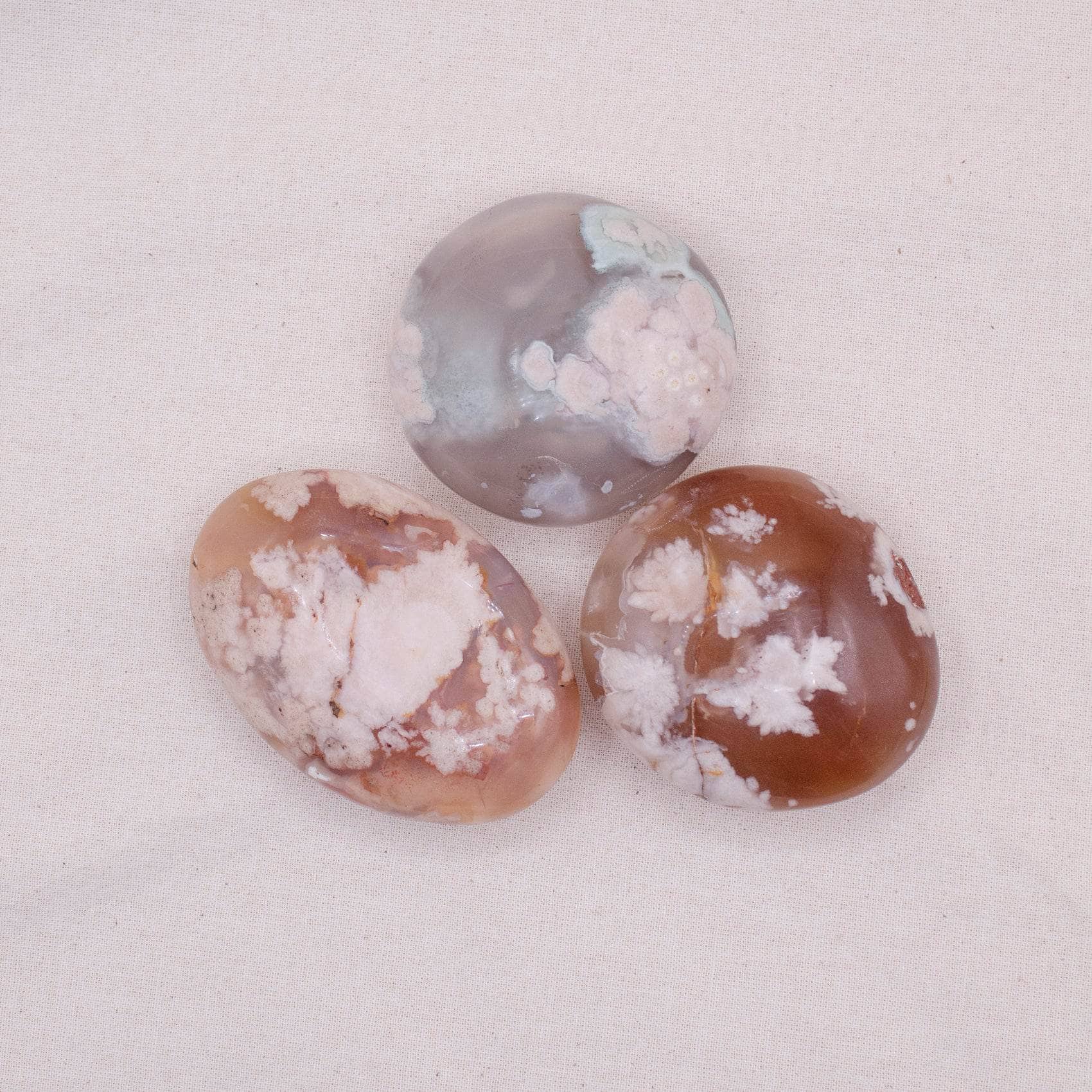 Flower Agate Palm Stone