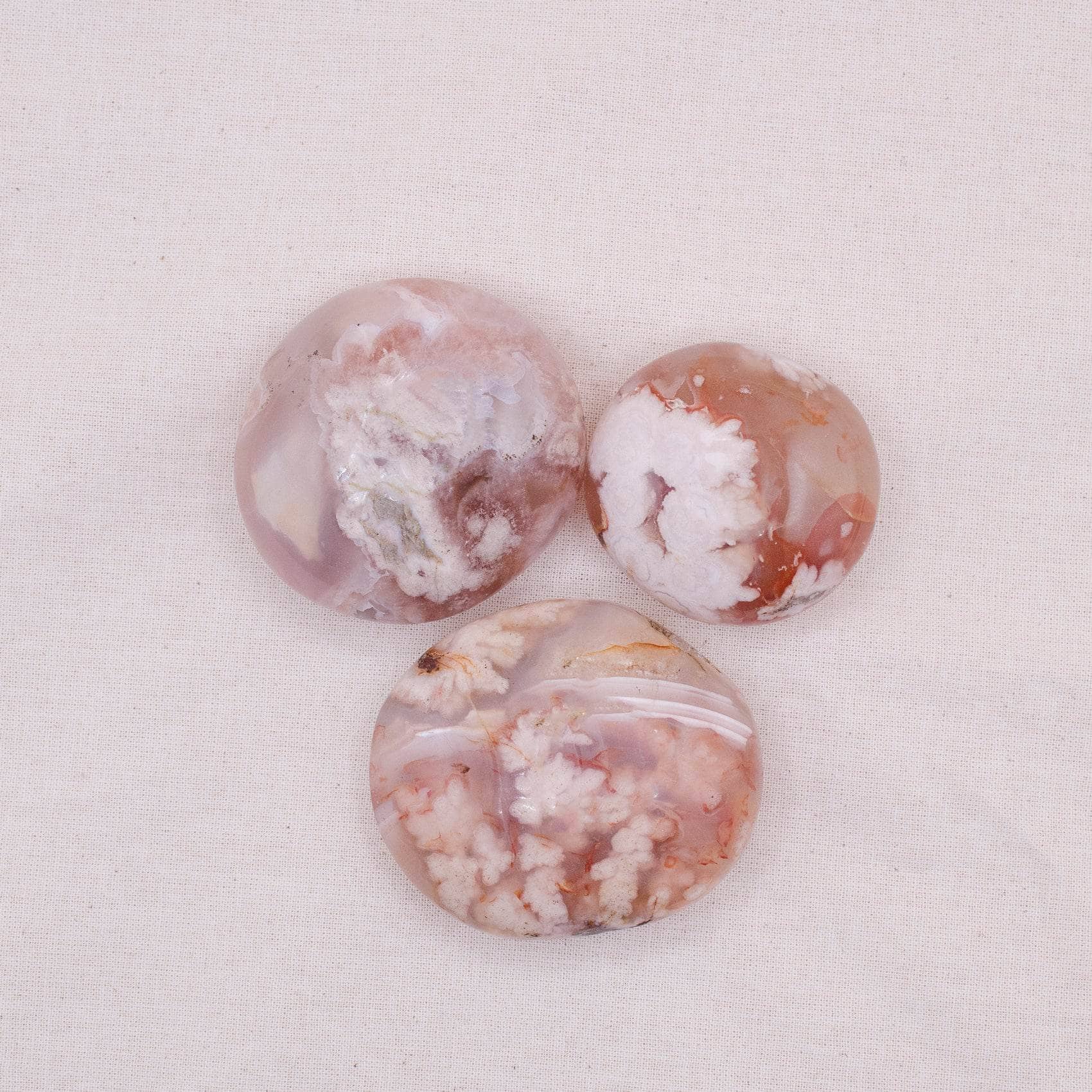 Flower Agate Palm Stone