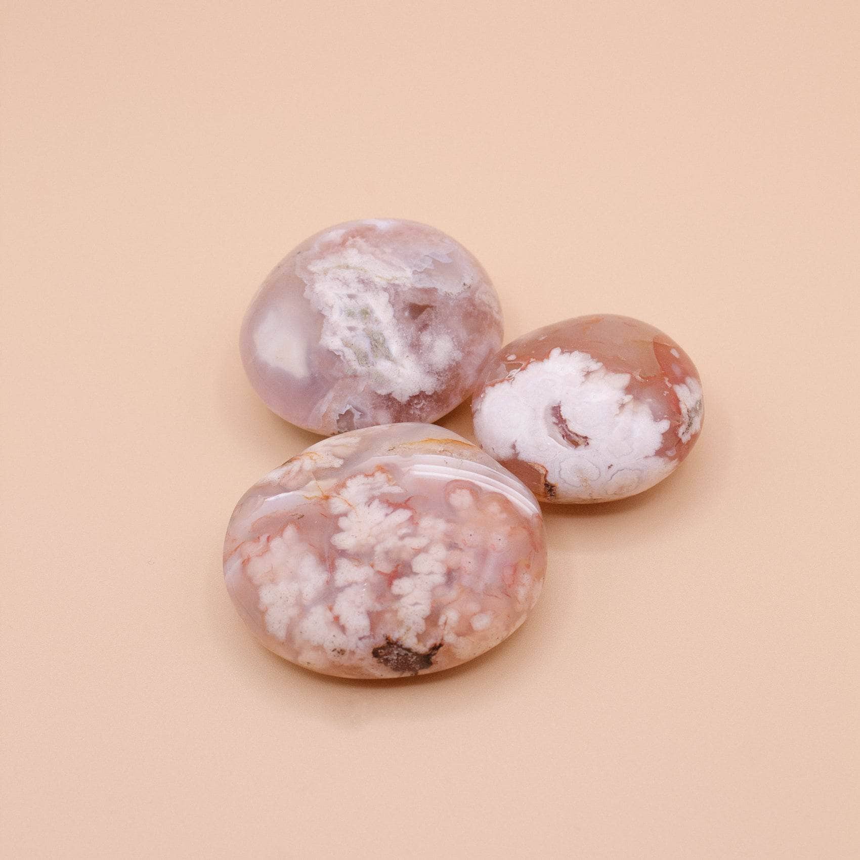 Flower Agate Palm Stone