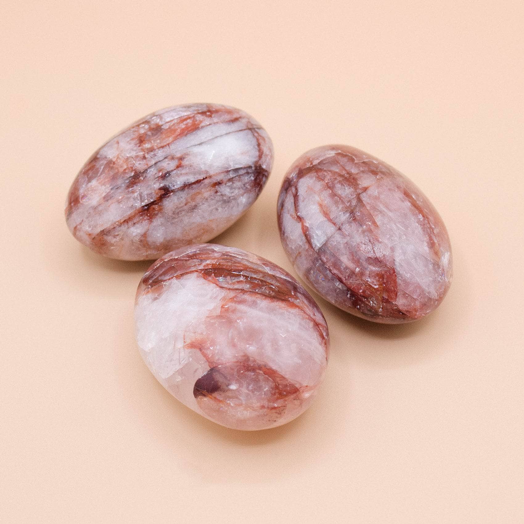 Red Hematoid Quartz Palm Stone