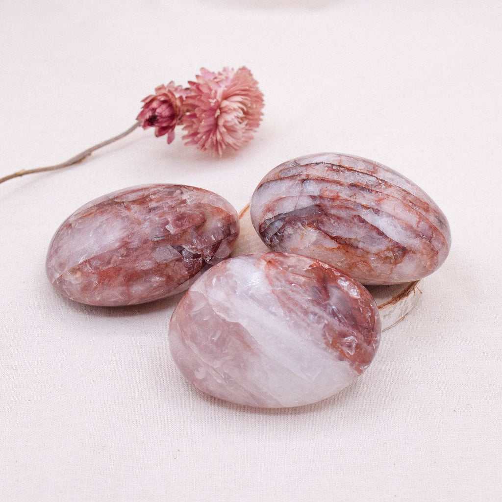 Red Hematoid Quartz Palm Stone