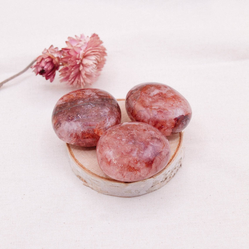 Red Hematoid Quartz Palm Stone