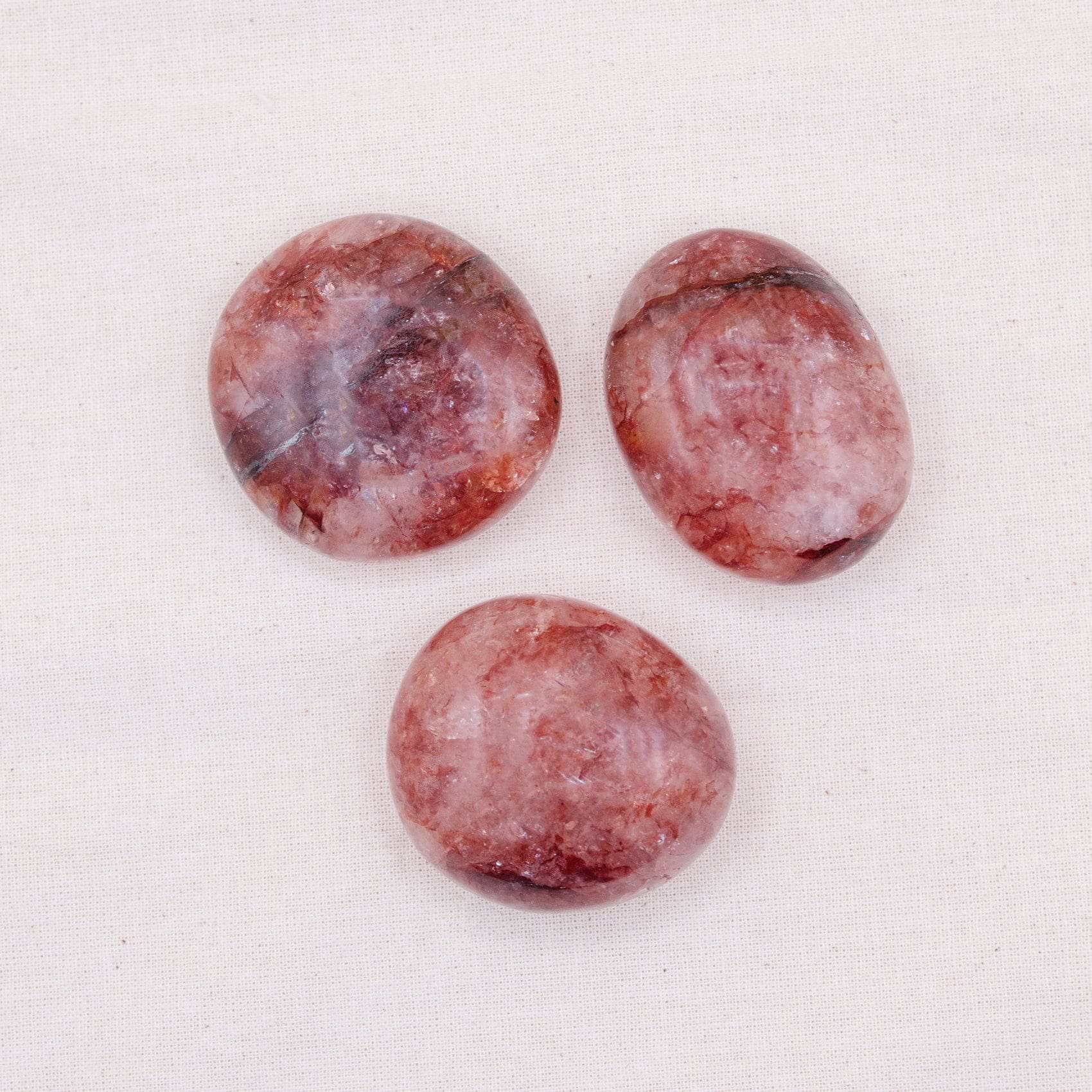 Red Hematoid Quartz Palm Stone