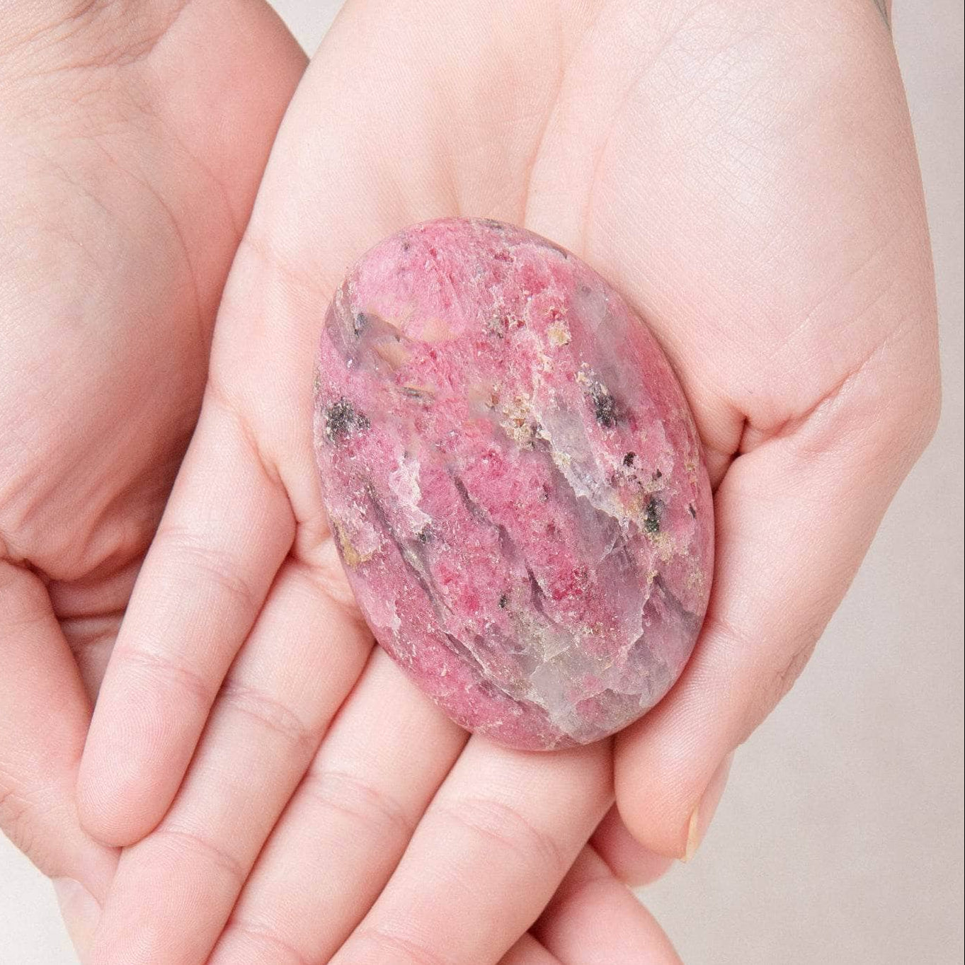 Rhodonite Palm Stone