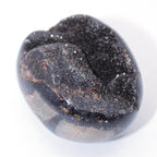 Rare Black Septarian Geode Protection Palm Stone - 1 of a Kind