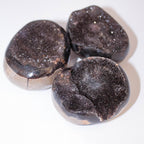 Rare Black Septarian Geode Protection Palm Stone - 1 of a Kind