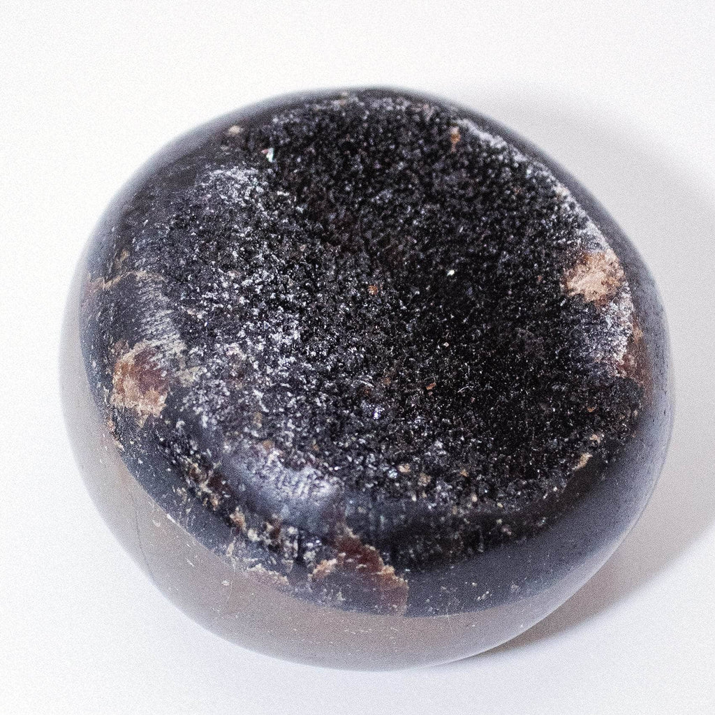 Rare Black Septarian Geode Protection Palm Stone - 1 of a Kind