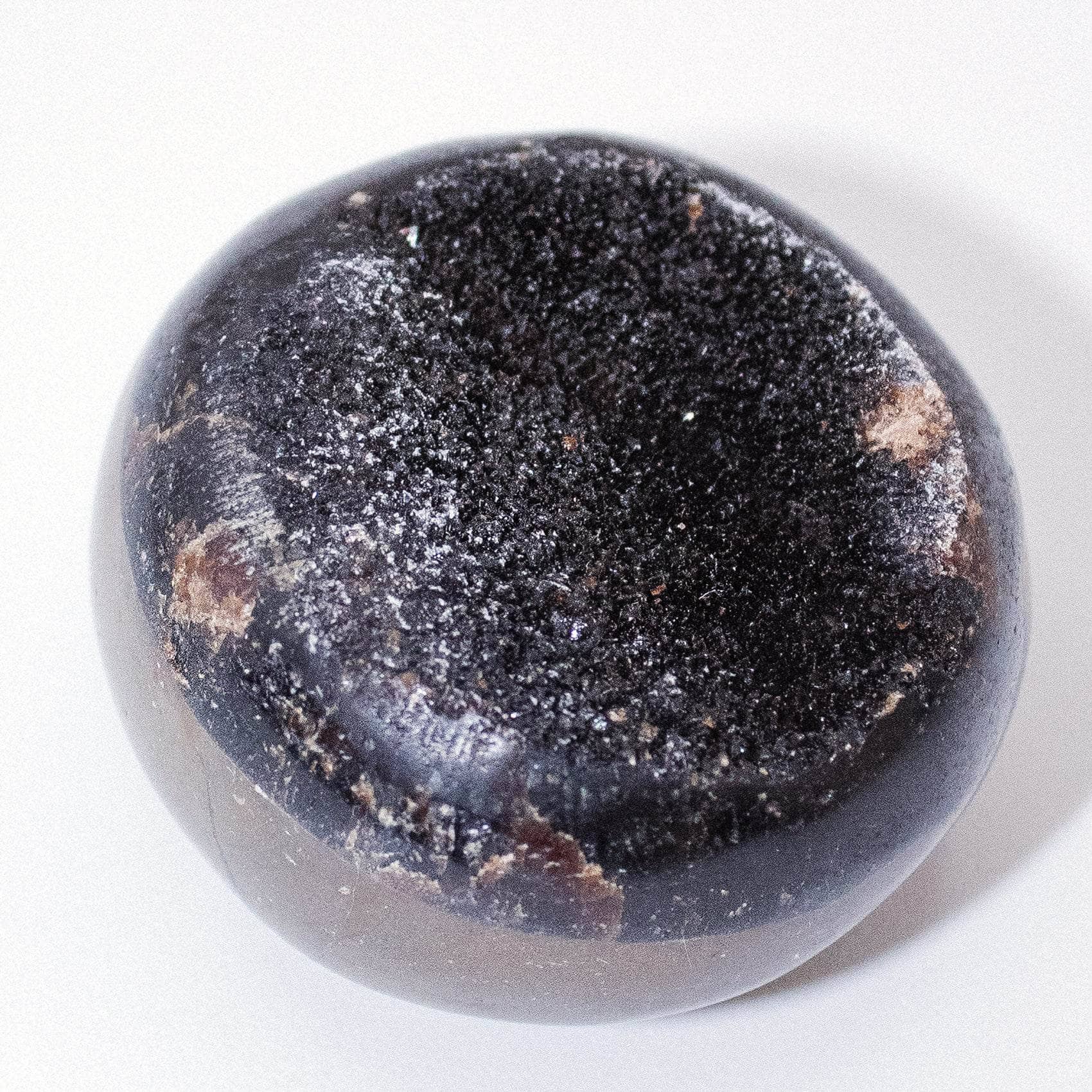 Rare Black Septarian Geode Protection Palm Stone - 1 of a Kind