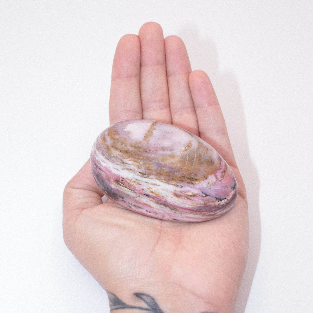 Rare Strawberry Opal Palm Stone